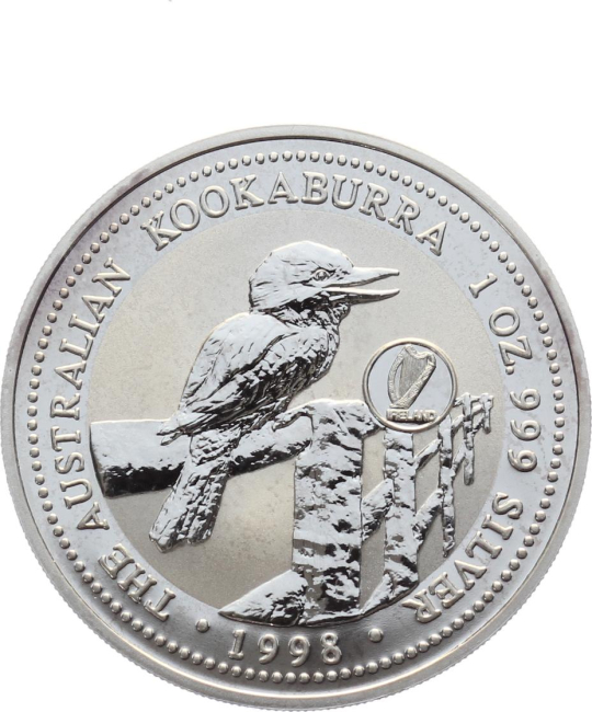 Australien 1 Dollar 1998 Kookaburra - 1 Unze Feinsilber - Privymark "Irland"